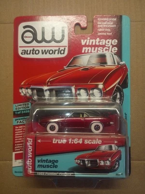  Pontiac Firebird 1969 Auto World edición limitada Ultra Red Chase 2018 Rls.4 V.A Foto 1 de 3