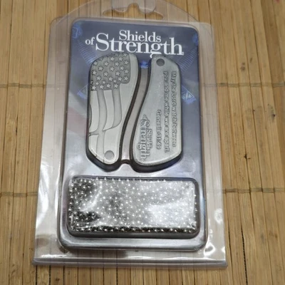 Escudos de Fuerza Bandera Americana Génesis 31:49 Collar de Oración/Etiqueta de Perro Foto 1 de 2