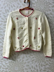 Gymboree Tyrolean Lure Girl’s 8 White Flower Embroidered Cardigan Sweater - Picture 1 of 8