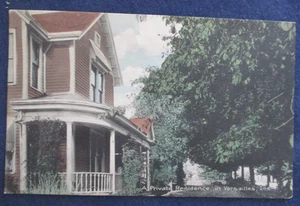1912 Versailles Indiana Home Hand Colored Postcard - Picture 1 of 2