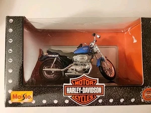 Maisto 1:18 Die Cast Harley Davidson XLH Sportster 1200 Neu In Box Selten Blau - Bild 1 von 3