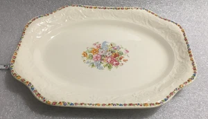 Plato vintage Steubenville Adam antiguo 13" x 10" floral centro/borde - Imagen 1 de 7