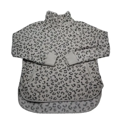 Suéter Té Verde Mujer M Beige Manga Larga Estampado Animal Cremallera Bolsillo Vellón Foto 1 de 4