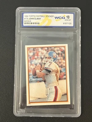 John Elway 1984 Topps Football Sticker Rookie WCG 10 Broncos - Image 1 of 2