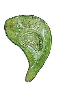 Türkische Kunst Glas Träne Schale grün irisierend Paisley Tischplatte - Bild 1 von 6