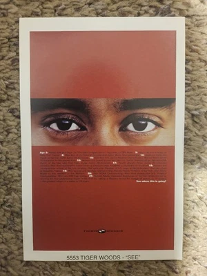 Винтажный Tiger Woods Nike гольф плакат карта см. - Изображение 1 из 4