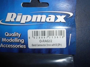Ripmax 0-RA-02/2 Gold connector 2mm (2 pairs) Mini Z GL Racing - Picture 1 of 2