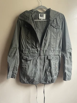 Kut from the Kloth military green jacket size S 100% cotton utility bomber - Image 1 of 4