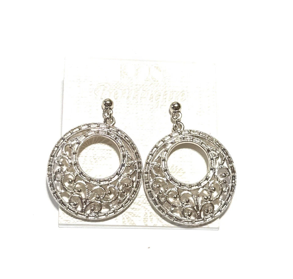 Brincos de prata declaração da moda design ousado grande brincos de noiva moda profissional - Imagem 1 de 4