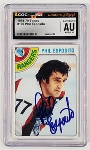 PHIL ESPOSITO SIGNED 1978-79 TOPPS HOCKEY CARD #100 CGC JSA AUTHENTIC AUTO 10 - Picture 1 of 2