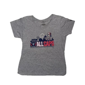 L Washington Capitals Fanatics NHL 2018 Stanley Cup Champs Womans V Neck Grey - Picture 1 of 6