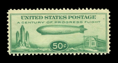 US 1933 AIRMAIL - Baby ZEPPELIN 50c green  Scott # C18 mint MNH - Image 1 of 2