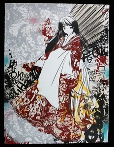 HUSH Graf Geisha Red signed screenprint + sticker banksy,pichiavo,shepard fairey - Picture 1 of 14