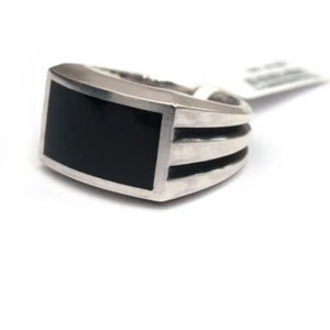 DAVID YURMAN Nuovo Anello Uomo 14,8mm Streamline Sigillo in Onice Nero, Argento 12 - Foto 1 di 7