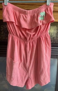 Palm Harbour 80s Romper Sz M Pink Terry Palm Trees Embroidery Playsuit **READ** - Picture 1 of 10