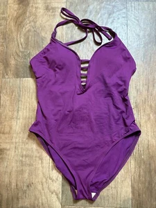 Traje de baño LA Blanca de una pieza para mujer talla 12 traje de baño púrpura - Imagen 1 de 5