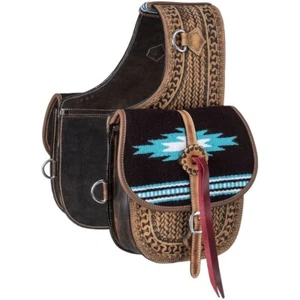 Leather Saddle Bag With Hand Weaving - Picture 1 of 1
