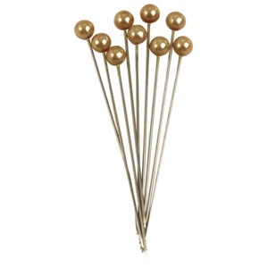 Pearl Head Pin, 70Mm, 6Mm Pearl Head, Box Of 25Pcs, Gold - Picture 1 of 1