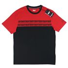 Men's DKNY Repeated Logo Print Lifestyle Colorblock T-Shirt Red/Black DK43SK1385