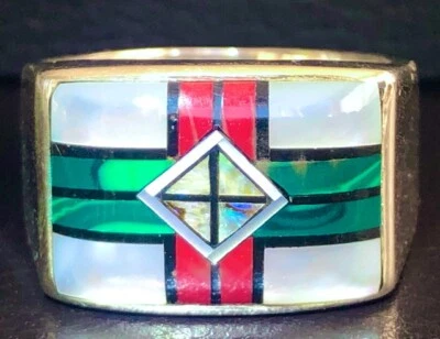 SUPERB Viking 北欧强肩厚银色男式十字戒指 11.5  — 第 1/4 张图片