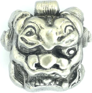 Vintage Large Chinese Guardian Lion Figural Foo Dog Button Ceramic/Plaster - Picture 1 of 5