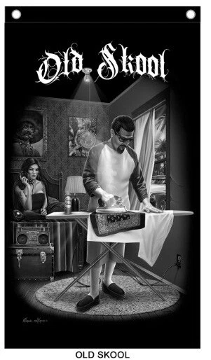 David Gonzales Art Chicano Lowrider Cholo Old Skool Quality Banner - Image 1 of 1