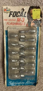 12 Vintage unbenutzte Focal M-3B blaue Blitzlampen zur Verwendung mit 3" poliertem Reflektor - Bild 1 von 7