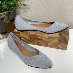 Corso Como Julia Pointed Toe Flats Gray Woven Fabric Slip On Shoes Size 8 - Picture 1 of 10