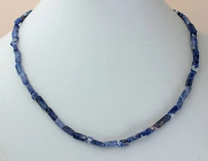 Cadena de sodalita cadena de piedras preciosas 45 cm de largo cuadrado collar joyería collar azul - Imagen 1 de 1