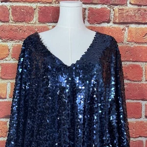 RIPLEY RADER Women’s Size 2 Sequined Formal Cape Coat Tunic Top Poncho - Picture 1 of 13