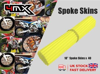 Wheel Spoke Protectors Neon Yellow 18" fits Kawasaki KLX125 L B1-B3,B6F 03-06 Foto 1 de 2