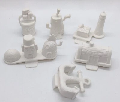 Spongebob Squarepants Game Of Life Replacement Pieces Parts 6 White Buildings - Image 1 of 4
