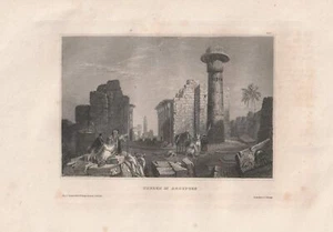 c1850 Theben Ägypten Ruinen Orient Vedute 19 Jh Stahlstich-Ansicht - Bild 1 von 1