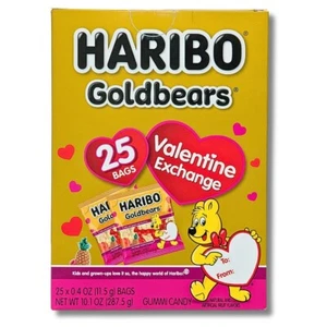 Haribo Goldbears Intercambio de San Valentín 25 Bolsas Goma Caramelo Piña Frambuesa - Imagen 1 de 7