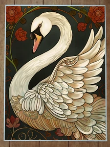 Schwan Jugendstil Poster 18 x 24 Zoll - Bild 1 von 1