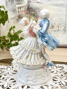 Vintage Porzellan Figur Herr mit Dame Reifrock Kleid Germany Höhe 21 - Bild 1 von 10