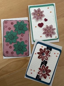 Karten Grusskarten 3 Stk grün /blau Glitzerperlen 3D Geburtstag „ Stampin Up „ - Bild 1 von 7