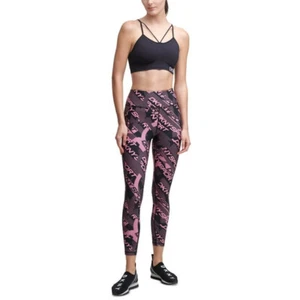 Dkny Women’s Sport Printed Logo 7/8 Length Leggings, Black/Pink, Size-Small. - Picture 1 of 3