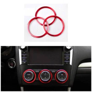 3pcs Red Air Conditioning Knob Cover Trim Ring For Ford Kuga Escape 2013-2014 - Picture 1 of 1