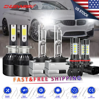 For BMW 750i 750Li 760Li 2006-2008 HID LED Headlight Hi/Lo Beam+Fog Lights Bulbs - Image 1 of 4