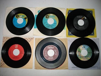 Lot of 6 Vintage 45s Osmonds / Eddie Rabbitt / Bonnie Tyler + More VG+ w/sleeves - Image 1 of 2