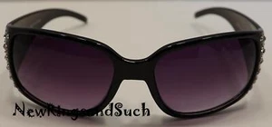 Gafas de sol para mujer rectangulares negras brillantes estrás relevantes 412 - Imagen 1 de 3