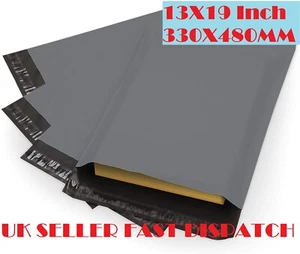 13 x 19" graue Versandtaschen stark Paket Porto Kunststoff Post Poly selbstklebend - Bild 1 von 4