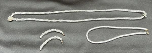 Vintage Art Deco AB Aurora Borealis Crystal Necklaces w/Matching Earrings - Picture 1 of 5