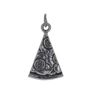 Sterling Silver, Pizza Slice Charm, 925, Pizza Jewelry, Open Jump Ring, 15mm Cha - Picture 1 of 2