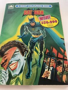 Vintage 1989 Batman Golden Book Giant Colouring Book Used Collectable