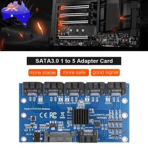 1 to 5 Port SATA Adapter Multiplier Card SATA3.0 6Gbps PC SATA Expansion Riser - Afbeelding 1 van 8
