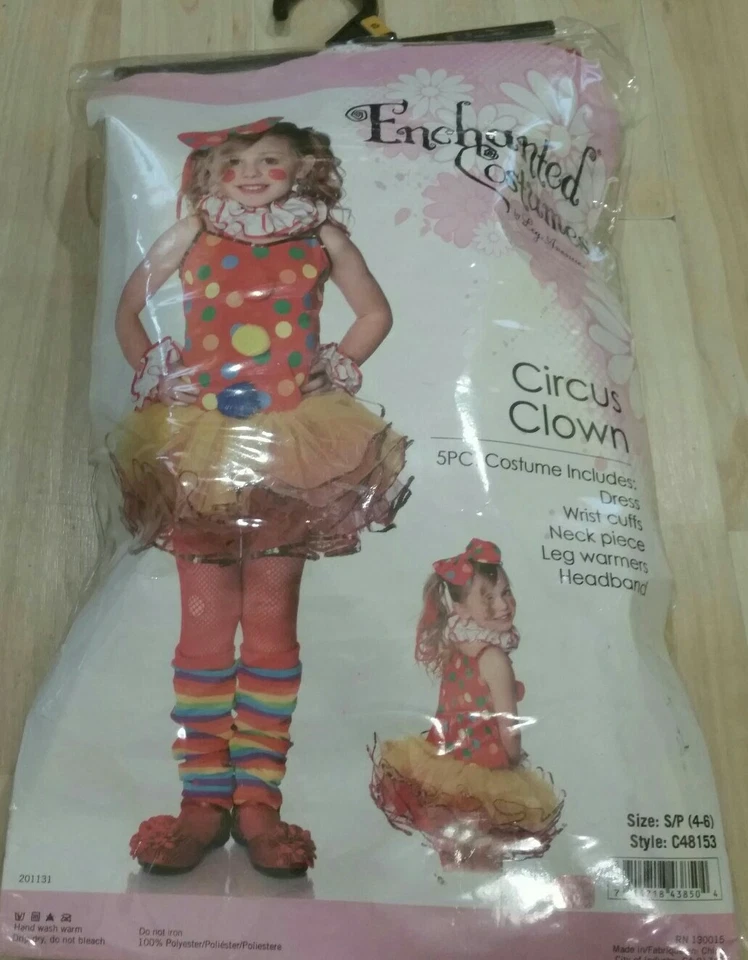 Leg Avenue Disfraces Encantados Circo Payaso Halloween Niño Disfraz Talla S 4-6 Foto 1 de 4