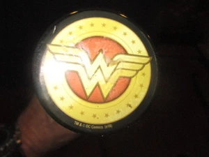 MW.A280: VINTAGE WONDER WOMAN "Ww" SYMBOL HANDLE FOLK ART WALKING STICK CANE - Picture 1 of 8