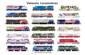 Mantel laminado de ferrocarril Veterans & First Responder 11""x17"" Andy Fletcher - Imagen 1 de 1